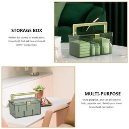 Large Capacity Tabletop Storage Box Household Mask Gauze First Aid Supplies PET Storage Box Multi-layer Portable First Aid Box
