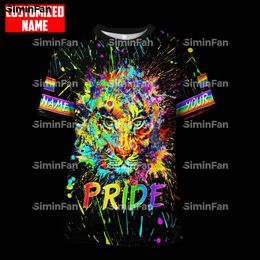 LGBT Tiger PRIDE Splash Paint 3D Full Print TShirt Summer Round Neck Tee Men Shirts Female Casual Top Unisex Harajuku Streetwear