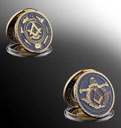 10pcs Brotherhood masons Masonic Craft Gold Plated Coin Eye Golden Design Mason Token Coins Collection6110712