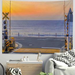 Landscape Tapestries Hanging Japanese Street Tapestry Cloth Ins Dormitory Bedside Background Bedroom Bedside Wall Decoration Tapestries R0411 1