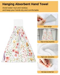 Watercolor Floral Rustic Vintage Hand Towel for Bathroom Kitchen Absorbent Hanging Towels Microfiber Soft Kids Handkerchief