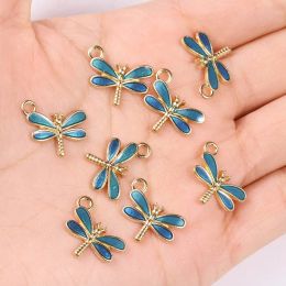 20Pcs 15*13mm Mini Enamel Drip Oil Colour Dragonfly Pendants Cute Animal Charm for Jewelry Making DIY Earrings Bracelet Ornament