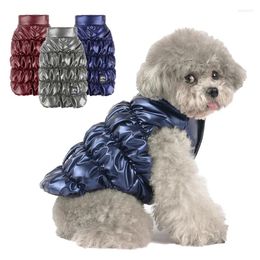 Dog Apparel Clothes Cotton Vest Autumn Winter Warm Soft Plush Down Jacket Navy Silver Luxury For Small Big Accessories