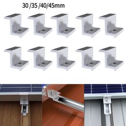 10Pcs Solar Panel Mounting Brackets Photovoltaic Solar Panel Racking Mounts Accessories PV End Clamp Z Bracket Aluminium Alloy