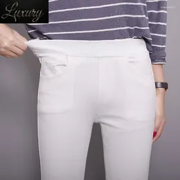 Women's Jeans Fashion White High Waist Stretch Hip Slim Skinny Female Denim Pants Elastic Design Clothes S-6XL