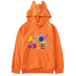 A for Adley Hoodie Kids Kawaii Cat Ear Coats Baby Boys Harajuku Sweatshirt Streetwear Toddler Girls HipHop Pullover Hood Jacket