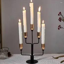 Candle Holders Romantic Three Candles Holder Birthday European Aesthetic Modern Metal Luxury Portavelas Home Decorations