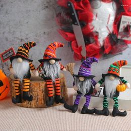 Party Decoration 28cm Witch Gnome Kitchen Tiered Tray Halloween Ornaments Plush Swedish Tomte Scandinavian Figurine For Festival