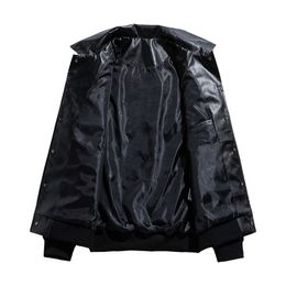 Leather Jacket Men Bomber Plus Size Warm Autumn Oversize Motorcycle PU Coat High Quality Baseball Male Black College Luxury