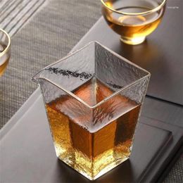 Cups Saucers Heat Resistant Glass Tea Infuser Simple Square Chahai Creative Thickened Fair Cup Transparent Office Teacup Pitcher