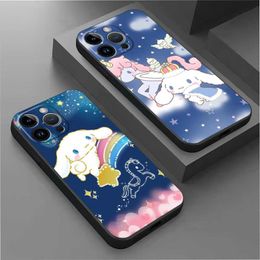 Blue Color Cinnamoroll Rainbow Unicorn Phone Case for iPhone 14 11 13 12 Pro Max XR X XS 8 7 6 6S Plus MINI Silicone Cover