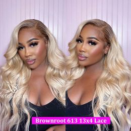 Honey Blonde Body Wave Lace Front Wig Human Hair Wigs For Women Brazilian 4x4 Closure 13x4 Pre-Plucked 613 Hd Lace Frontal Wig