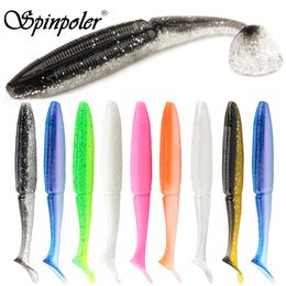 Spinpoler 8cm 10cm Soft Bait Fishing Lures For Bass Swimbait Shad Grub T Tails Silicone Wobbler Paddle Tail Pesca Artificial Sea