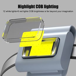 LED Running Light COB LED Headlamp Outdoor Sport Running Flashlight USB Rechargeable Work Lamp for Hiking Jogging Cycling Torch
