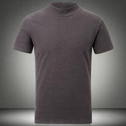 Fall Spring Fashionable Stretch Men's Luxury Turtleneck Short Sleeve Tee Soft Comfortable Menwear General T-Shirt for Men