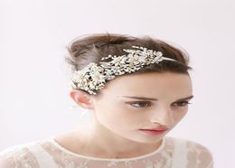 Twigs Honey Wedding Headpieces Hair Accessories With Pearls Crystal Women Hair Jewellery Wedding Tiaras Bridal Headbands BWHP0265945524