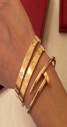 Luxury Designer 316l Stainless Steel 18k Gold Plated Screwdriver Screw Love Brand Bangle Bracelet for Women and Men9361004