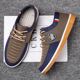 Casual Shoes Men's Cloth Summer Dad Work Driving Comfortable Lace-up Flat Middle-aged Sneakers Dirt-resistant