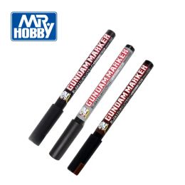 MR.HOBBY Marker GM301 GM302 GM303 GSI Permeating Pen 3pcs Black Gray Brown Pour Type Oily Paint Pen for Plastic Model Kit