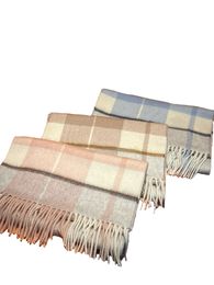 Designer cashmere scarf Winter women men long Scarfs quality fashion classic printed Check Big Plaid Shawls Tassel Blue pink brown 3 colour Scarves Shawl 32x180cm