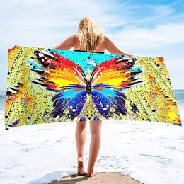 Butterfly Beach Towels Oversized Soft Beach Blanket Absorbent Quick Dry Bath Towels Pool Towels Travel Beach Towels for Adults