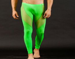 Wang Jiang Mens Long Underwear Spandex Long Johns Men Legging Mesh Transparent See Through Lounging Thermal Pants Tights Thermo Ml3302248