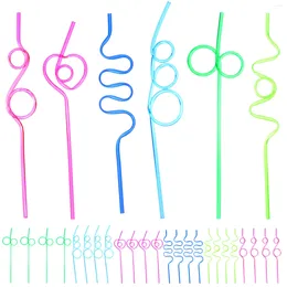 Disposable Cups Straws 30 Pcs Juice Curved Straw Child Plastic Drinking Silly Kids &adults The Pet Decorative