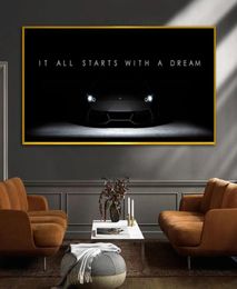 Home Decoration Success Quote Motivational Poster HD Car Inspirational Print Picture Wall Art Nordic Style Canvas Painting Decor4340033