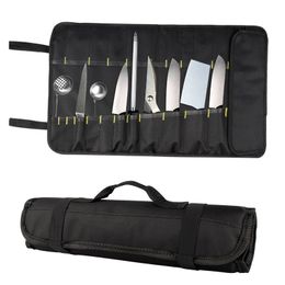 Chef Knife Bag Roll Bag Carry Case Bag Canvas Kitchen Knife Storage Bag Cooking Portable Durable Organiser Storage Pockets