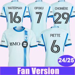 2024 25 Montreal WATERMAN Mens Soccer Jerseys OPOKU DUKE WANYAMA PIETTE RUAN CHOINIERE Away Light Blue Football Shirt Short Sleeve Uniforms