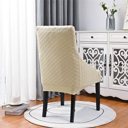 Stretch Dining Chair Covers Elastic Jacquard High Back Arm Chairs Cover Solid Colour Chair Slipcovers for Wedding Party Home