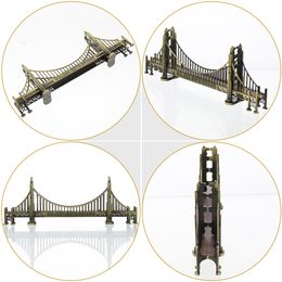 Golden Gate Bridge Model Desktop Ornament Alloy Craft Vintage Puzzle Usa Souvenirs Building Sculpture Decor Furniture