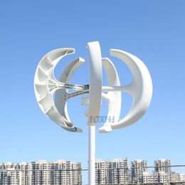 Free Energy 5KW Vertical Axis Maglev Wind Turbine High Voltage Generator 5000w 24V 48V With Charge Controller Household Windmill