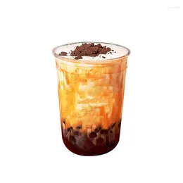 Disposable Cups Straws Ice Tea Blister Cup Dessert Plastic 360/500/700ml 100pcs/pack Soft Accept Customization Shaped Cream Bubble