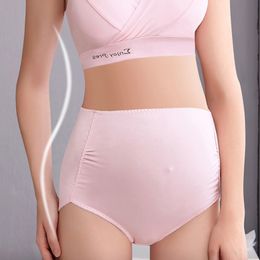 Women's Maternity Panties High Waist Underwear Pregnancy Solid Color Soft High Elasticity Plus Size Breathable Panties Over Bump