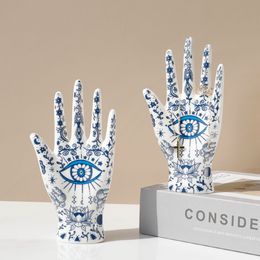 Devil's Eye of Fatima Jewellery Display Holde Ceramic Mannequin Hand Stand Designed for Necklaces, Bracelets, Rings