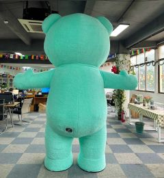 2.6m Furry Costume Teddy Bear Mascot Animator Mascotte Inflatable Bears Costumes For Adults Wedding Party Cosplay Plush Suit