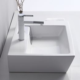 Modern Ceramic Countertop Basin Rectangular Bathroom Sinks Home Bathroom Wash Basin Nordic Art Basin Washing Machine Washbasin
