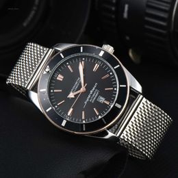 Atmosfera classica di bella attività di bell'aspetto Svizzera esplosioni annuali MENS HIGHEND Watches Luxury Black Dial Calendar Orologio da uomo