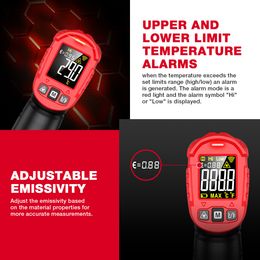 HABOTEST HT641 Infrared Thermometer Non-Contact Laser Temperature Meter Laser IR Surface Tool for Pizza Oven Meat Griddle Grill