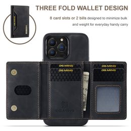 DG.MING Magnetic Detachable 2 in 1 Leather Wallet Case for APPLE iPhone 13 Pro Max 13 Mini PU Leather Sleeve Cover Wallet Cover