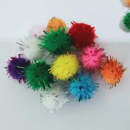 100PCS 10/12/15/20/25/30mm Glitter Pompom Fluffy Plush Craft DIY Pom Poms Ball Fur Christmas Decor Kids Toys Dolls Accessories
