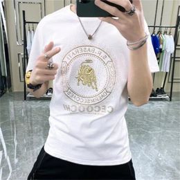 2024 New Summer Mens Womens Designer T shirts Hot Drill Fashion T-shirt Top Quality Cotton Casual Tees Short Sleeve Luxury Hip Hop Streetwear TShirts Asian Size M-5XL