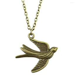 Pendant Necklaces 1pcs Flying Bird Swallows Chain Necklace Components Jewellery Cute Length 43 5cm