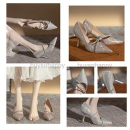 Slingbacks Tasel Fringe Fringe Gold Filla con tacco alto tacco Summer Sheepskin Lady Pompe Women Dress Scarpe