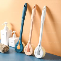 Soft Hair Back Scrubber Shower Scrubbing Tool Long Handled Bath Brush Bath Sponge Exfoliating Scrub Massager Skin Cleaning Tools