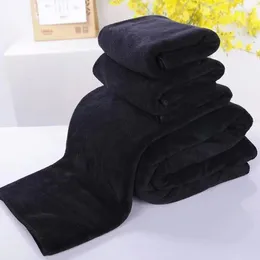 Towel Super Absorbent Pure Black Square All Cotton Non Fading Small Scarves Gym Barber Shop Makeup Table