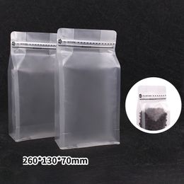 StoBag 20pcs Transparent Frosted Coffee Beans Packaging Bag Clear Sealed for Powder Tea Nuts Beans Storage Reusable Pouches