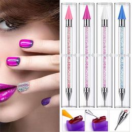 Rhinestone Picker Dotting Pen Dual-ended Rhinestone Gems Crystals Studs Picker Wax Pencil Pen Crystal Beads Handle Manicure