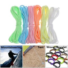 Glow In The Dark Luminous Paracord 550 Parachute Cord Lanyard Rope 9 Strands Cores Outdoor Survival Ropes 1/3/5M